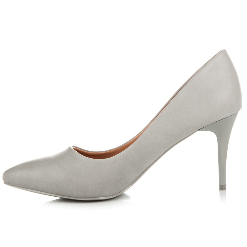 Ideal Shoes Šedé vysoké podpatky šedá 1