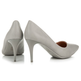 Ideal Shoes Šedé vysoké podpatky šedá 2
