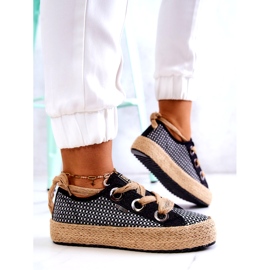 Dámské pletené tenisky Big Star JJ274393 Black béžový černá 4