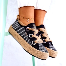 Dámské pletené tenisky Big Star JJ274393 Black béžový černá 3