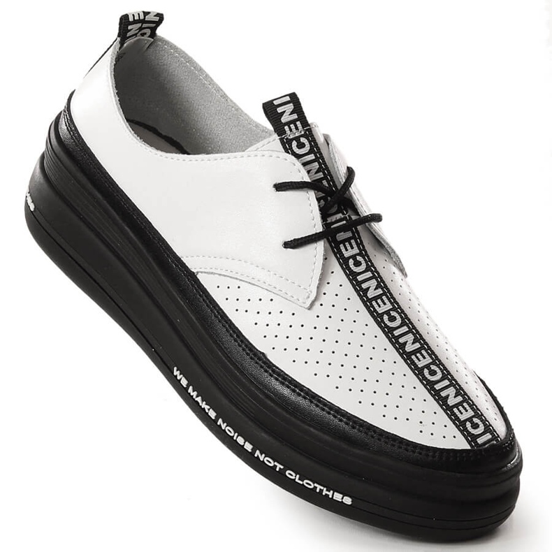 Dámské kožené boty na platformě bílé Filippo DP3624/23 bílý 1