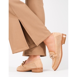 W. Potocki Dámské prolamované semišové mokasíny Potocki béžové béžový 1