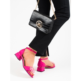 Dámské růžové sandály Shelovet na nízkém podpatku růžový 2 Dámské růžové sandály Shelovet na nízkém podpatku růžový 2