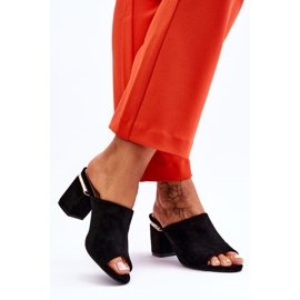 Vinceza Dámské semišové pantofle na vysokém podpatku Black Carter černá 2