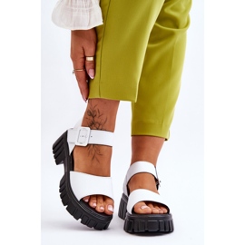 Vinceza Dámské kožené ploché sandály White Dean bílý 1