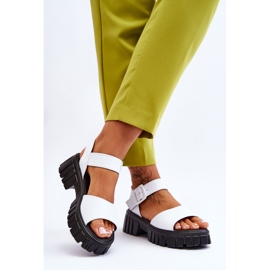 Vinceza Dámské kožené ploché sandály White Dean bílý 2