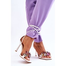 FS1 Vázané Sandály Na Vysokém Podpatku S Bílými Motýly Delmar 2