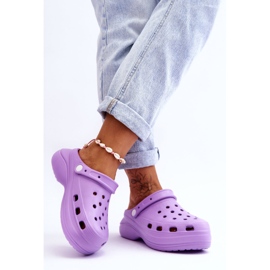 FS1 Dámské pěnové pantofle Crocs Purple Coline fialová 2