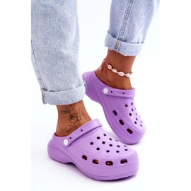 FS1 Dámské pěnové pantofle Crocs Purple Coline fialový 4