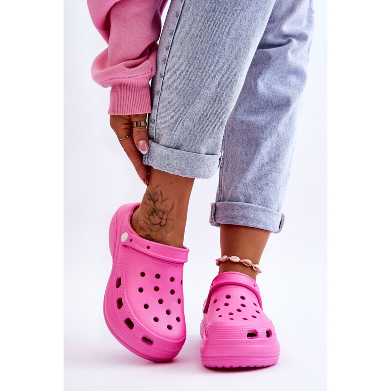 Dámské pěnové pantofle Crocs tmavě růžová Coline růžový 1