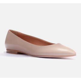 Marco Shoes Baleríny z měkké kůže béžový 2