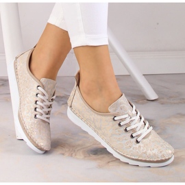 Kožená lehká dámská sportovní obuv béžová Artiker 52C0691 béžový 1