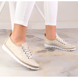 Kožená lehká dámská sportovní obuv béžová Artiker 52C0691 béžový 2