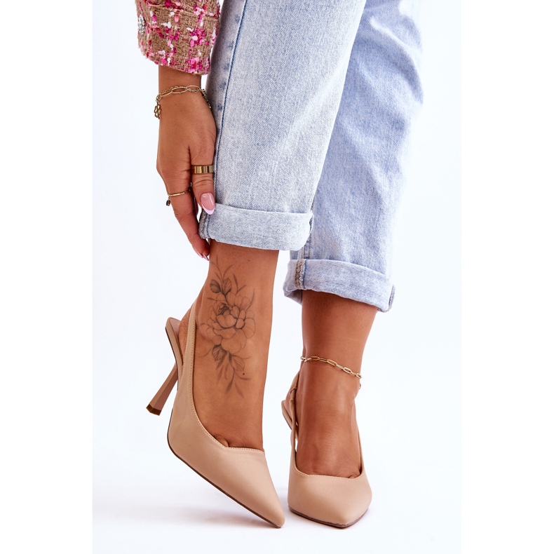 FS1 Klasické béžové špičaté podpatky Whitley béžový 1