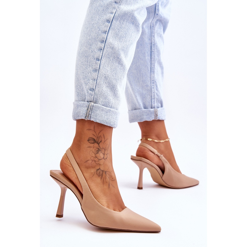 FS1 Klasické béžové špičaté podpatky Whitley béžový 2