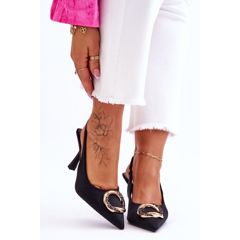 Módní špendlíky s ozdobou a zirkony černá Alexia 1