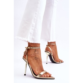 FS1 Elegantní Sandály Na Vysokém Podpatku Se Zlatými Ornamenty Zaria 2