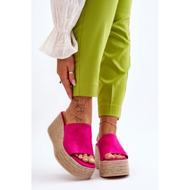 FS1 Dámské žabky na klínu a platformě Fuchsia Ysabel růžový 1