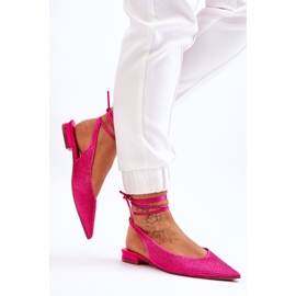 Vázané Baleríny S Kamínky Fuchsia Mavis růžový 3