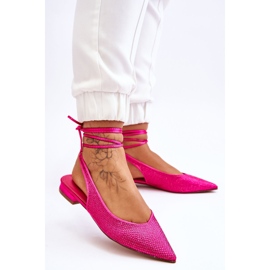 Vázané Baleríny S Kamínky Fuchsia Mavis růžový 4