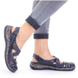 Pohodlné sandály na suchý zip Rieker W 46377-14 modrý 2