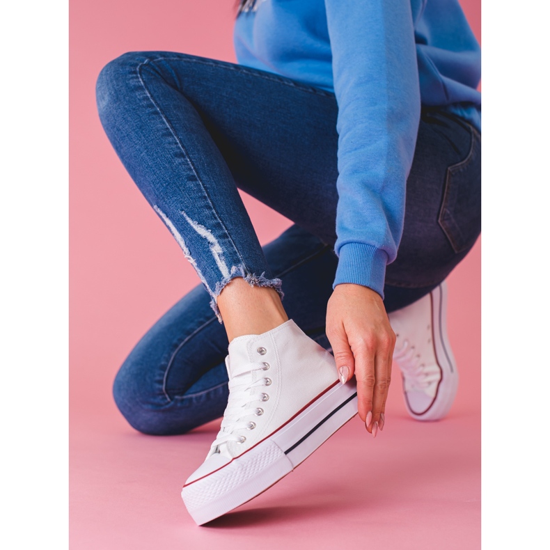 SHELOVET Vysoké Tenisky Na Platformě bílý 1