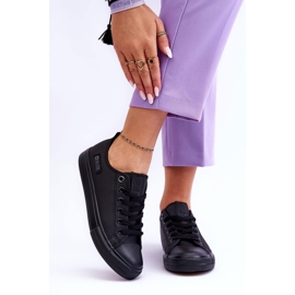 Dámské nízké kožené tenisky Big Star KK274011 černé černá 2