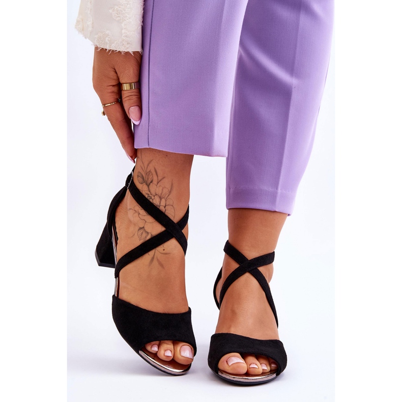 Vinceza Dámské sandály na nízkém podpatku černé Quinn černá 1