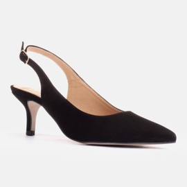 Marco Shoes Letní lodičky z jemného černého semiše černý 1