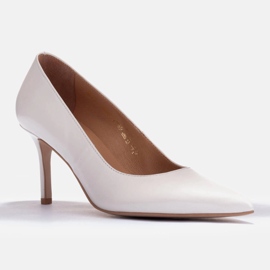 Marco Shoes Elegantní podpatky vyrobené z měkké kůže bílý 2