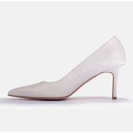 Marco Shoes Elegantní podpatky vyrobené z měkké kůže bílý 1