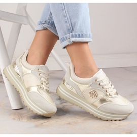 Dámská sportovní obuv na zlaté platformě Potocki SZ12025 zlatý 1