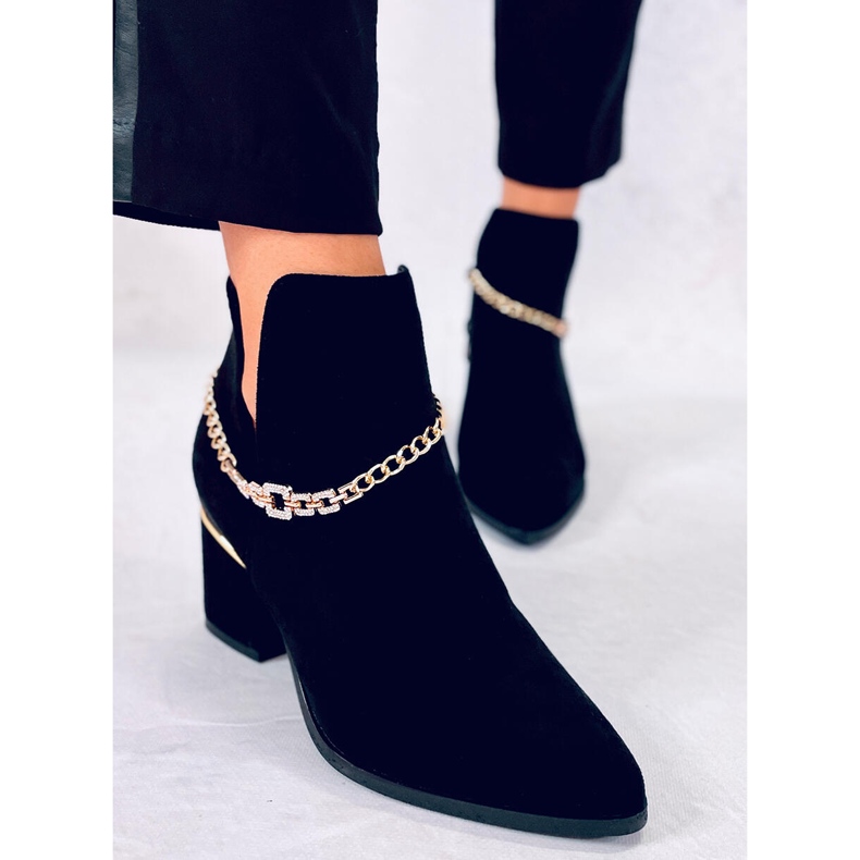 BM Jarní kozačky na podpatku Virginia Black černá 2