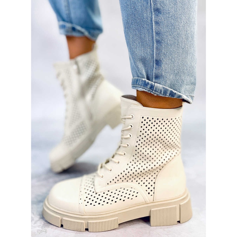 BM Prolamované šněrovací boty Wyman Beige béžový 1