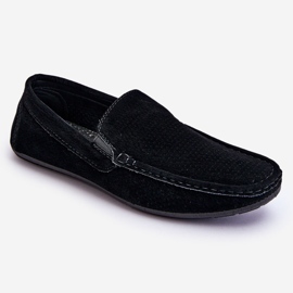 Pánské klasické semišové mokasíny Black Felixo černý 1