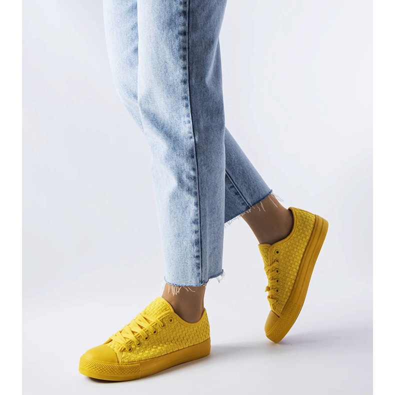 Žluté tenisky z tkané látky od Thibodeau žlutá 1