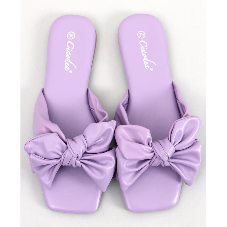 Minnen Purple Bow Slides fialová 2
