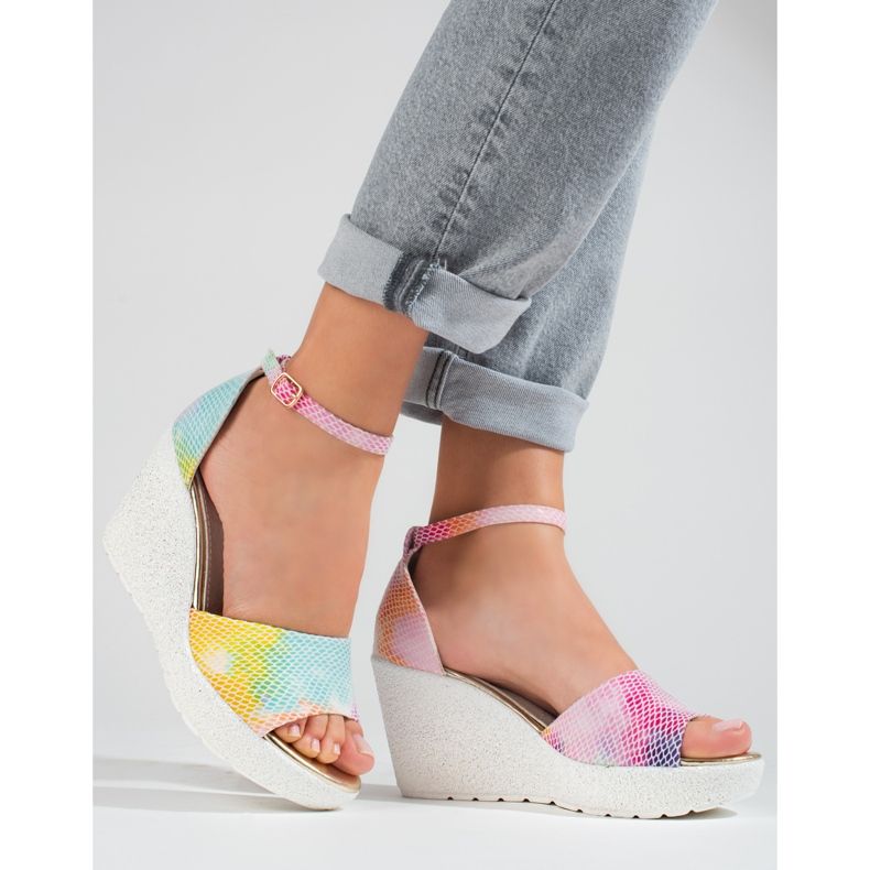 Dámské sandály na vysokém klínu Shelovet vícebarevný 2