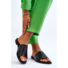 Dámské kožené hladké pantofle Black Cerise černá 2