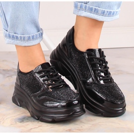 Dámské lakované boty se zirkony černé Filippo DP2138 černá 3