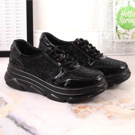 Dámské lakované boty se zirkony černé Filippo DP2138 černá 5
