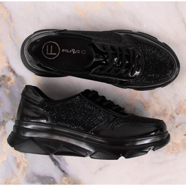 Dámské lakované boty se zirkony černé Filippo DP2138 černá 6
