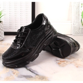 Dámské lakované boty se zirkony černé Filippo DP2138 černá 7