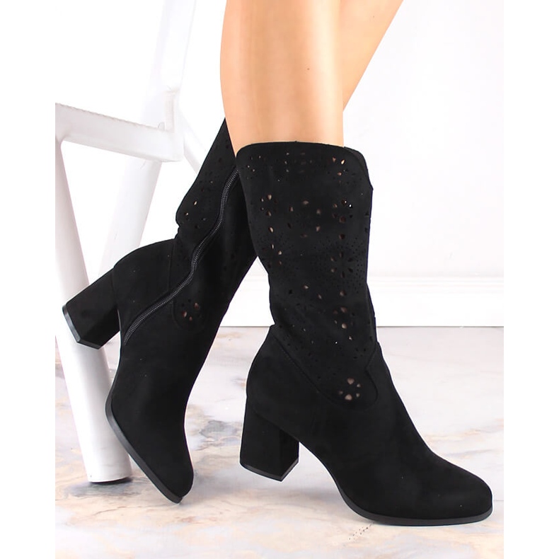 M. DASZYŃSKI Dámské černé jarní kovbojské boty M.Daszyński SA156-11 černá 1