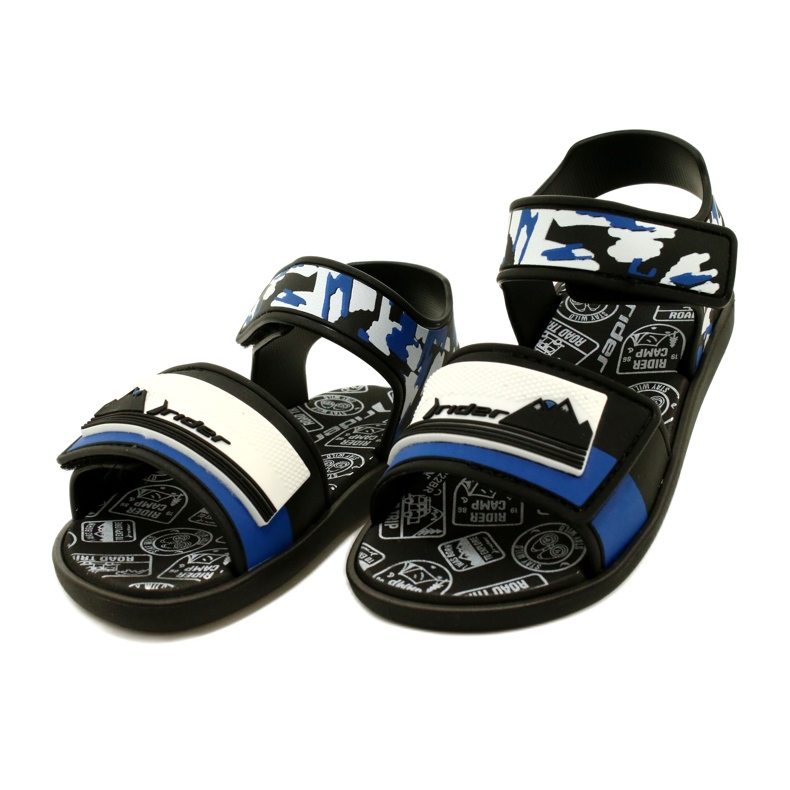 Boys 'Sandals Rider 83453 AG294 Black/Blue/White černý 3