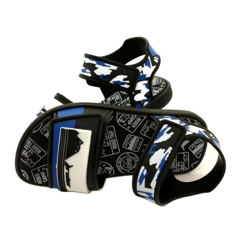 Boys 'Sandals Rider 83453 AG294 Black/Blue/White černý 5