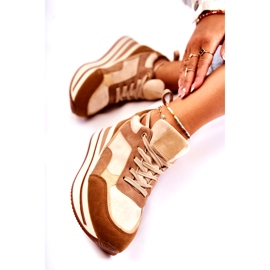 PS1 Dámské semišové sportovní boty hnědo-béžová Elisse béžový 3