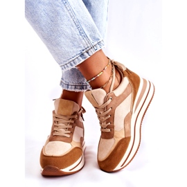 PS1 Dámské semišové sportovní boty hnědo-béžová Elisse béžový 1