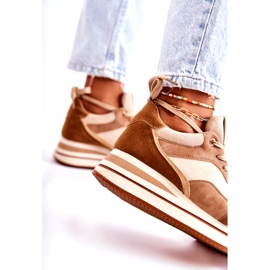 PS1 Dámské semišové sportovní boty hnědo-béžová Elisse béžový 2