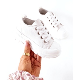 Dětské tenisky na bílé platformě bílý 2